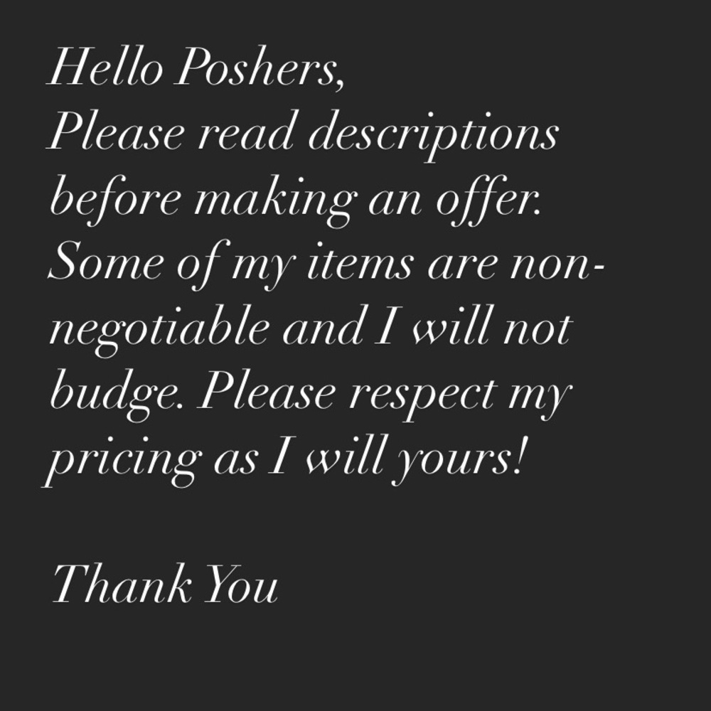 Some items are non negotiable‼️ PLEASE READ
